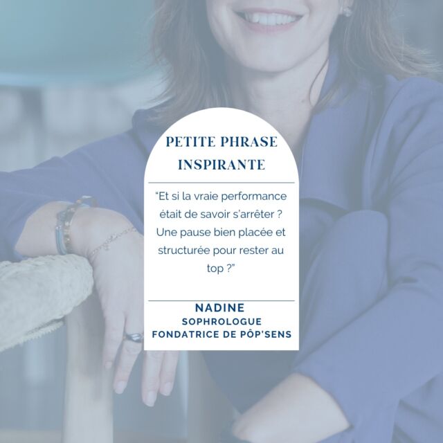 "Et si la vraie performance était de savoir s'arrêter ?"🤔

C'est la question que je vous pose en ce 1er septembre, alors que la frénésie de la rentrée reprend.

Prendre une pause, ralentir, se recentrer... Et si c'était ça votre premier objectif ? Pas pour faire moins, pour faire MIEUX 🤔

La vraie performance, c'est aussi savoir écouter son corps et son esprit. Alors aujourd'hui, prenez un moment pour vous. 🍃ou réservez le en ligne avec le lien dans la bio 😉

#Sophrologie #Rentrée #Pause #Performance #BienÊtre #POPsense #SlowLife #ObjectifSérénité